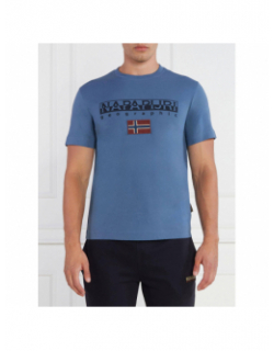 T-shirt ayas logo bleu homme - Napapijri