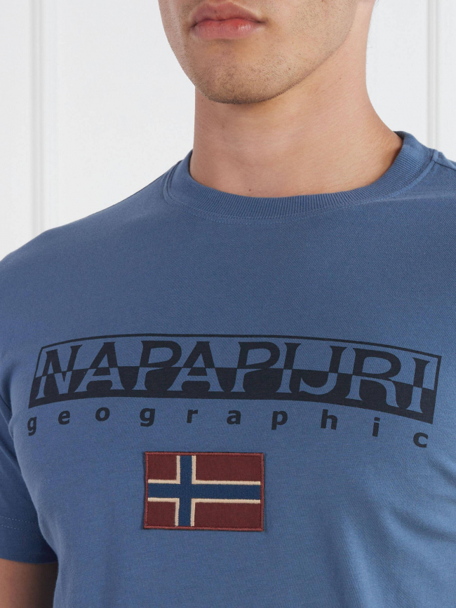 T-shirt ayas logo bleu homme - Napapijri