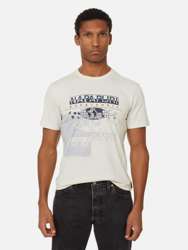 T-shirt argus blanc écru homme - Napapijri