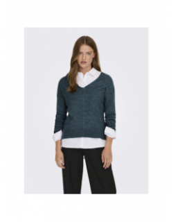 Pull col v elanora bleu femme - JDY