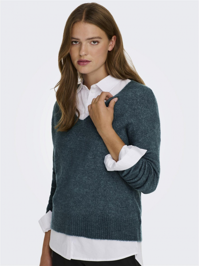 Pull col v elanora bleu femme - JDY