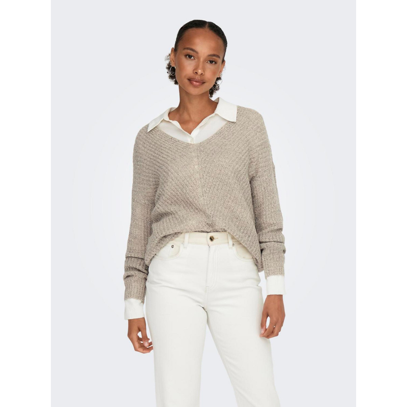 Pull en maille new megan beige femme - Jacqueline De Yong