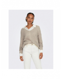 Pull en maille new megan beige femme - Jacqueline De Yong