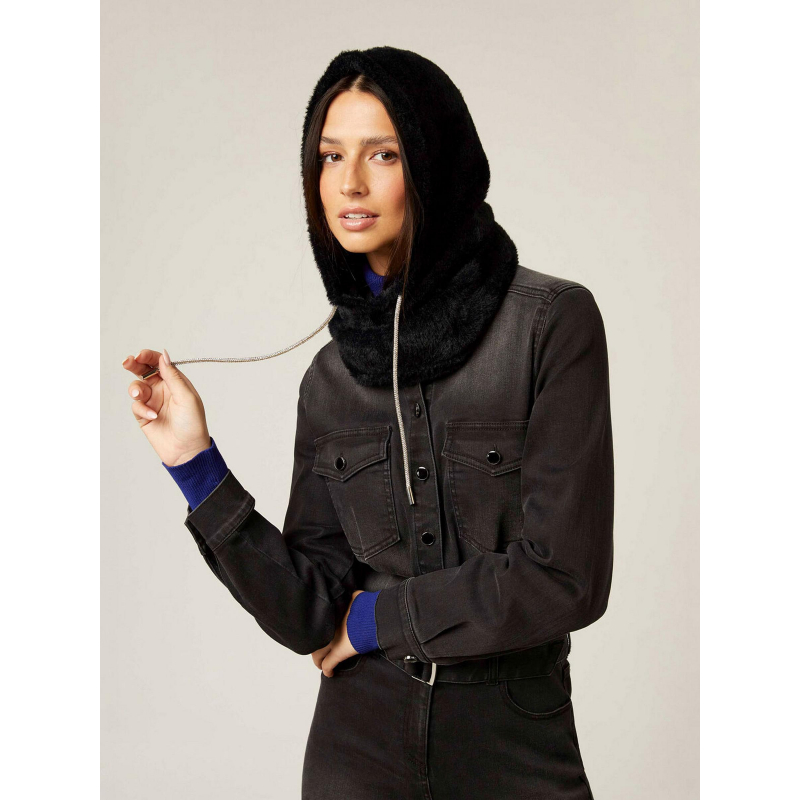 Cagoule cordon strass noir femme - Morgan