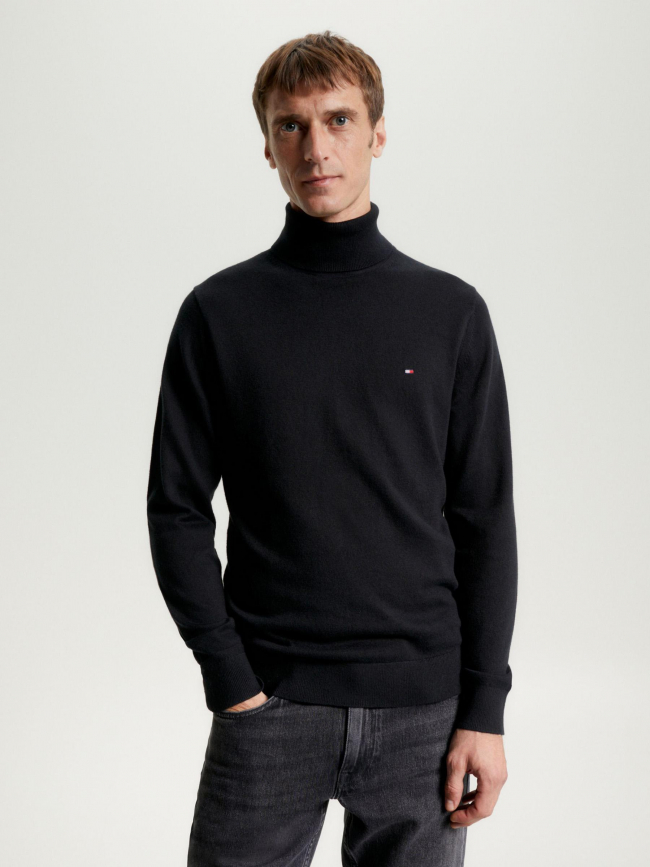 Pull col roulé pima noir homme - Tommy Hilfiger