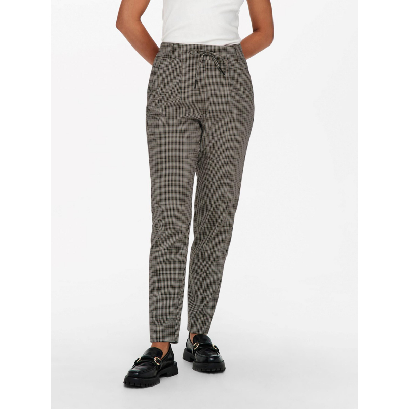 Pantalon gris a carreaux femme best sale