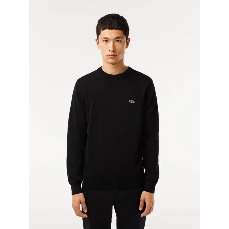 Pull core essentials col rond noir homme - Lacoste