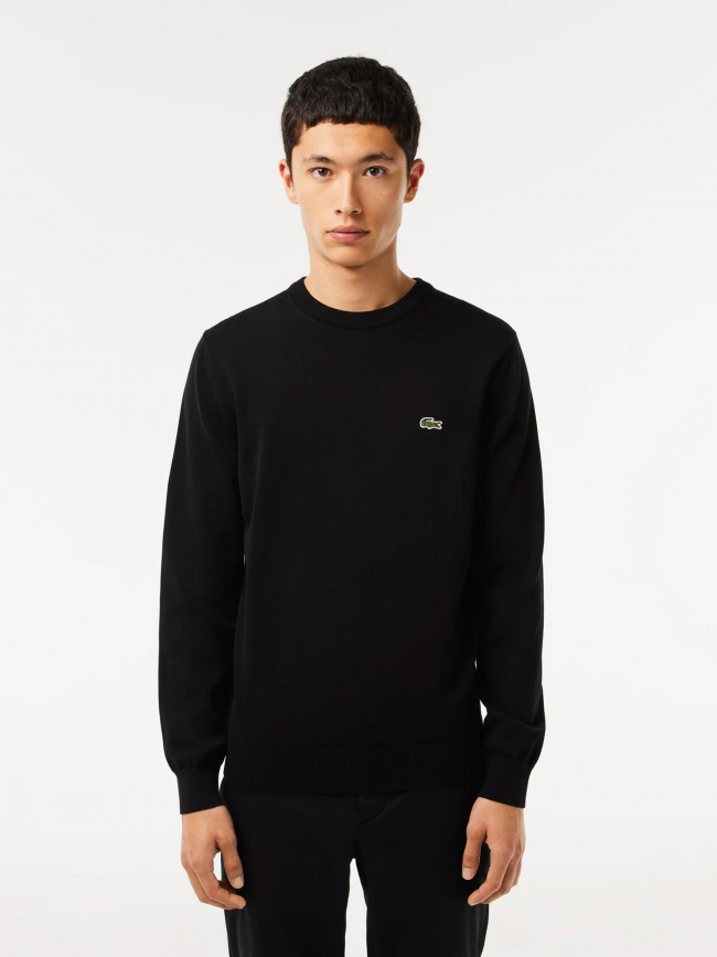 Pull core essentials col rond noir homme - Lacoste