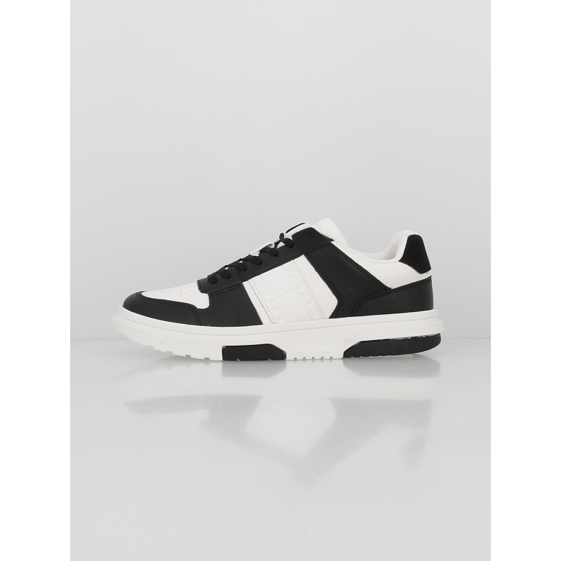 Baskets en cuir cupsole blanc noir homme - Tommy Jeans