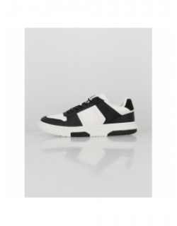 Baskets en cuir cupsole blanc noir homme - Tommy Jeans