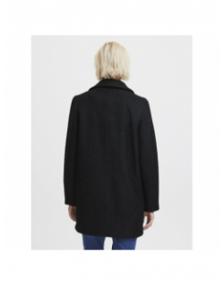 Manteau en laine stipa noir femme - Ichi