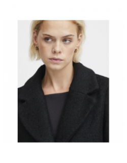 Manteau en laine stipa noir femme - Ichi