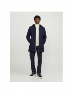 Blouson long doublé sherpa bleu marine homme - Jack & Jones