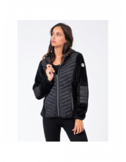 Veste bi-matière polaire dinn noir femme - Sun Valley