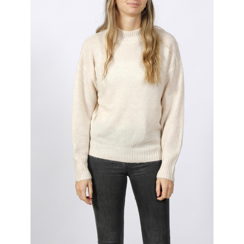 Pull Col Montant Kamara Beige Femme - Ichi | Wimod