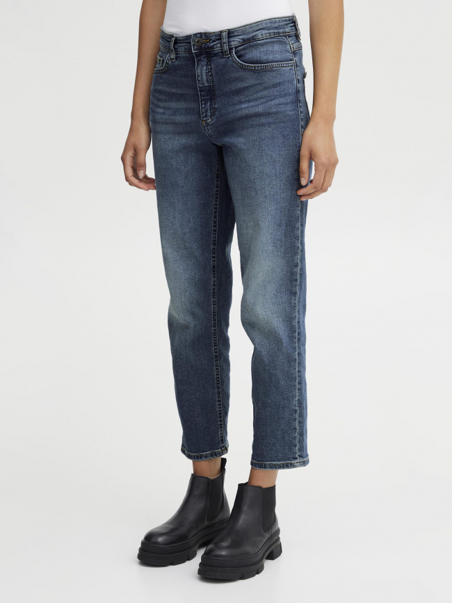 Jean droit cropped twiggy raven bleu femme - Ichi