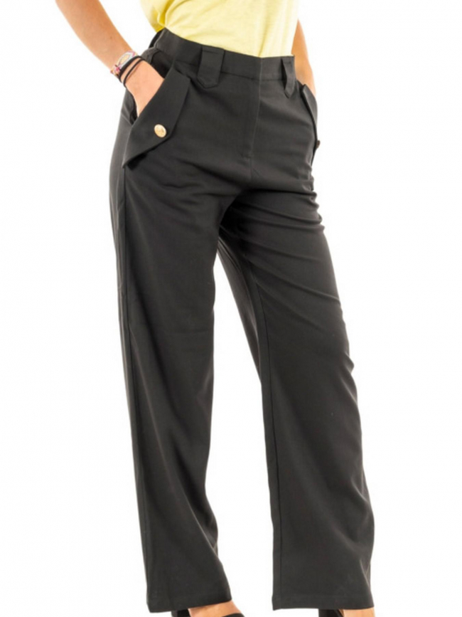 Pantalon large riel noir femme - La Petite Etoile