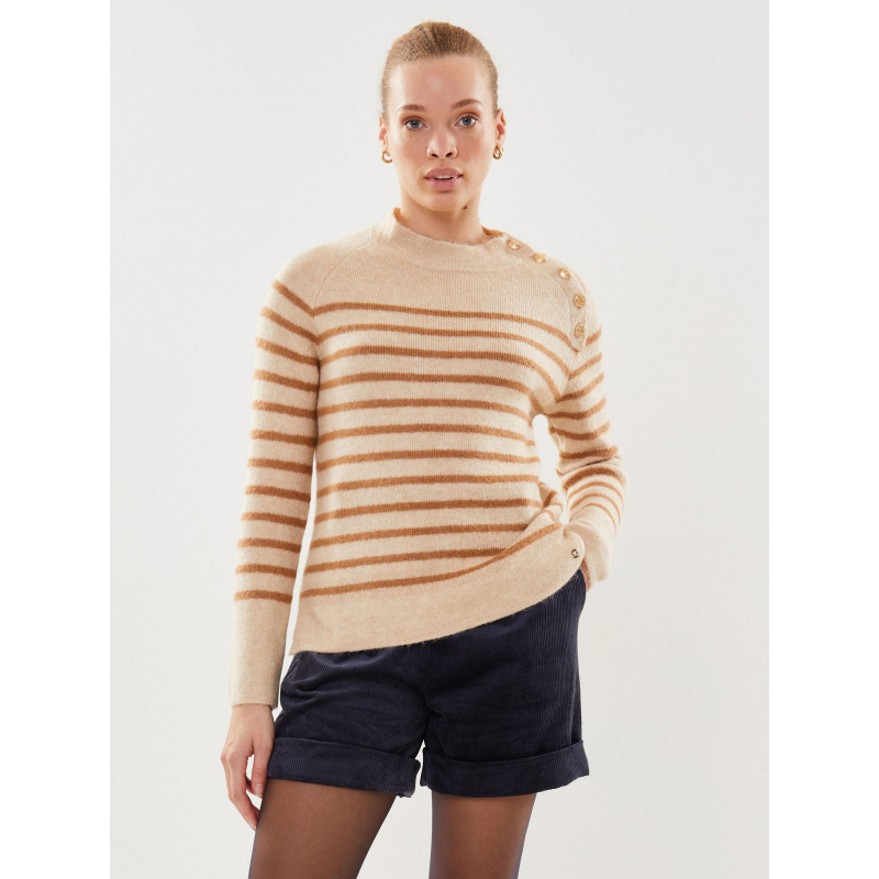 Pull rayé effie beige femme - La Petite Etoile