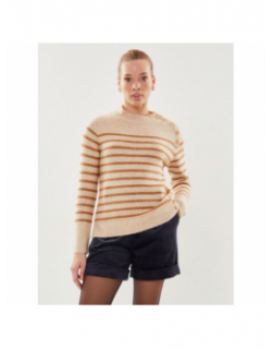 Pull rayé effie beige femme - La Petite Etoile