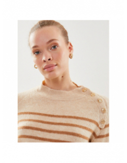 Pull rayé effie beige femme - La Petite Etoile