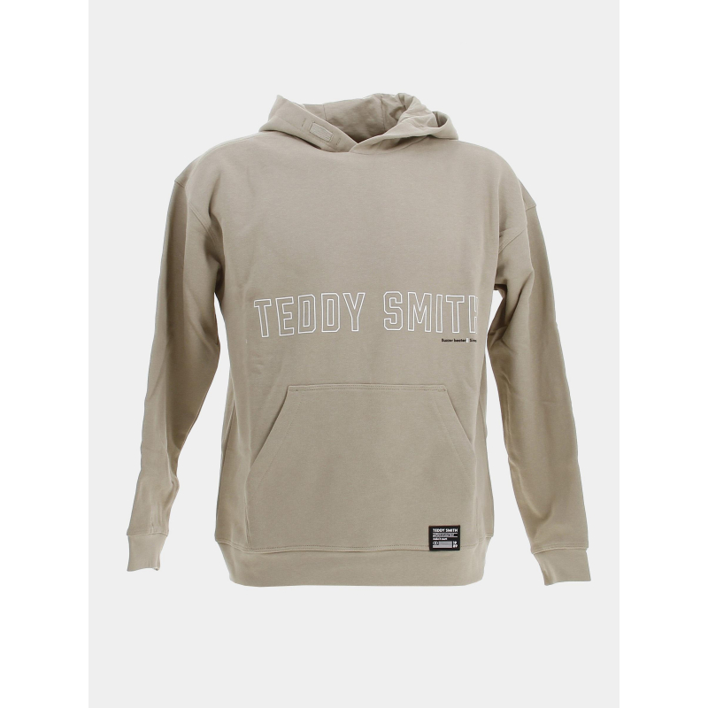 Sweat à capuche rec logo beige enfant - Teddy Smith