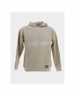 Sweat à capuche rec logo beige enfant - Teddy Smith