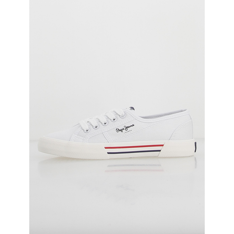 Baskets en toile brady basic blanc femme - Pepe Jeans