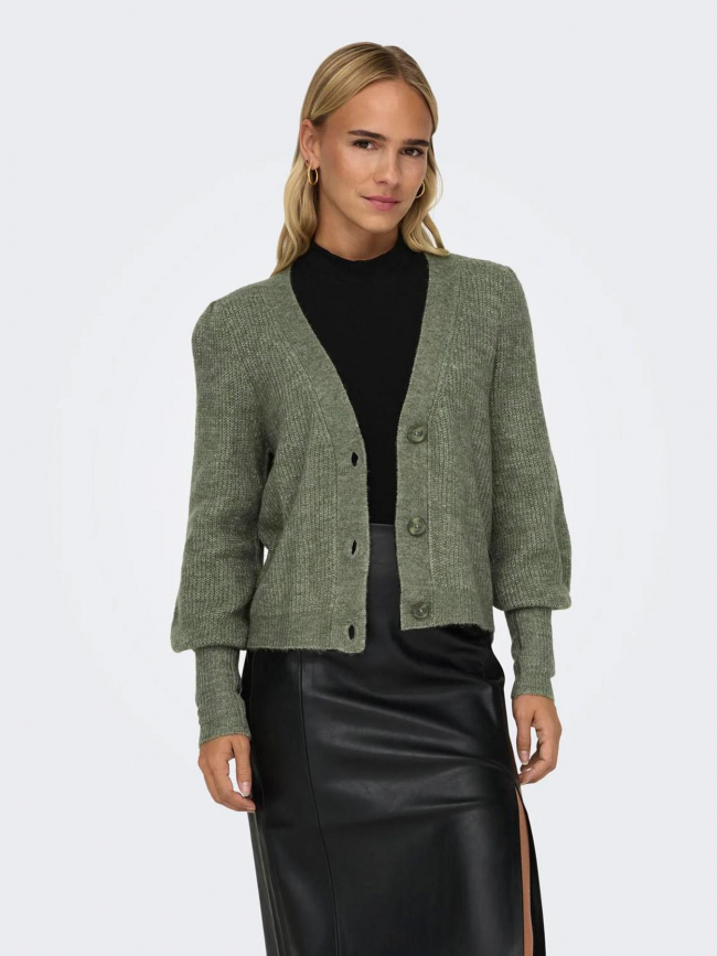 Gilet cardigan drea court vert femme - JDY