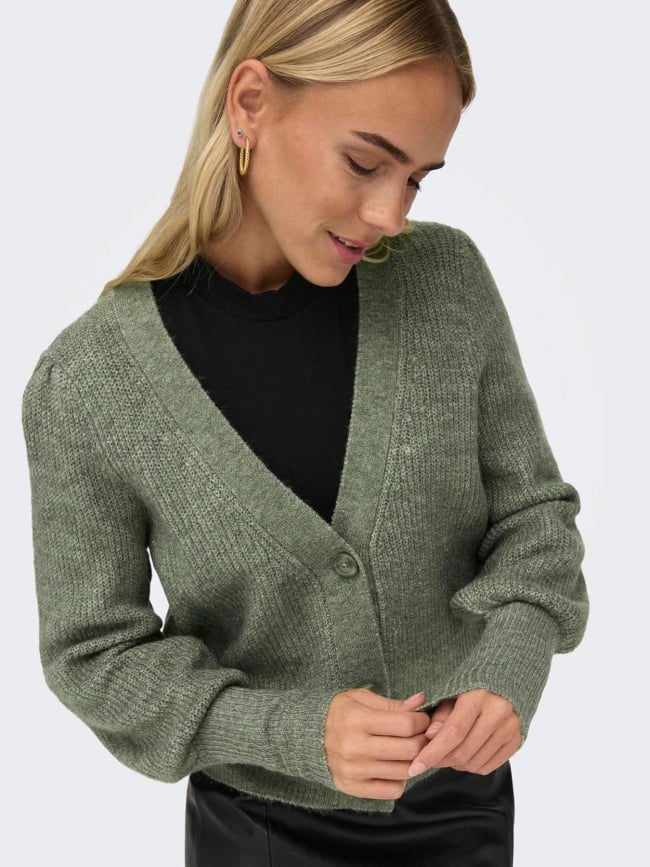 Gilet cardigan drea court vert femme - JDY