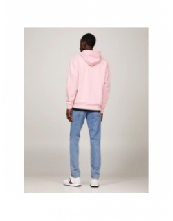 Sweat à capuche uni logo brodé rose femme - Tommy Jeans