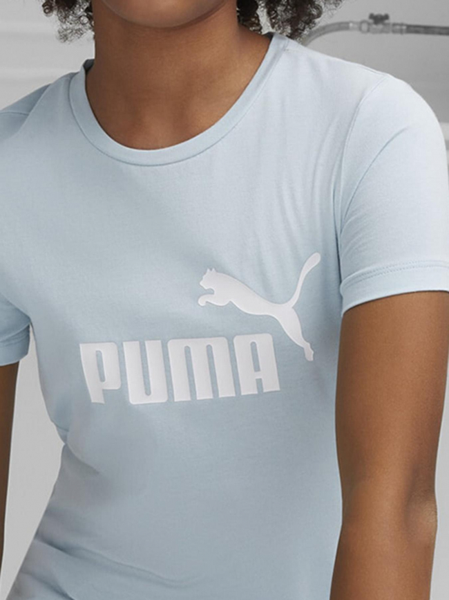 T-shirt uni essential logo bleu fille - Puma