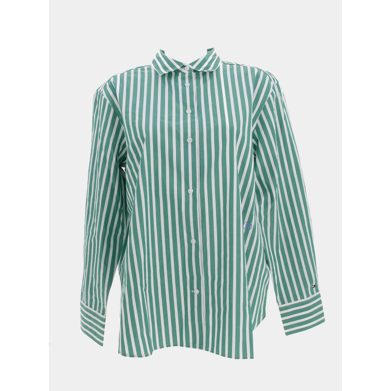 Chemise à rayures vert femme - Tommy Hilfiger