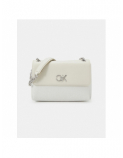 Sac à main re-lock bi-matière beige femme - Calvin Klein