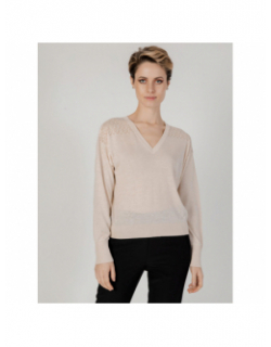 Pull col v bente beige femme - JDY