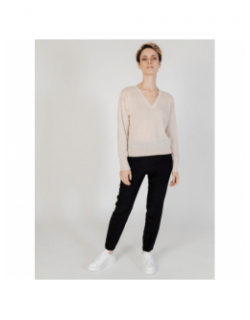 Pull col v bente beige femme - JDY