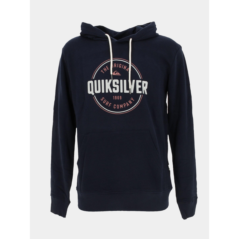 Sweat à capuche circle logo bleu marine homme - Quiksilver