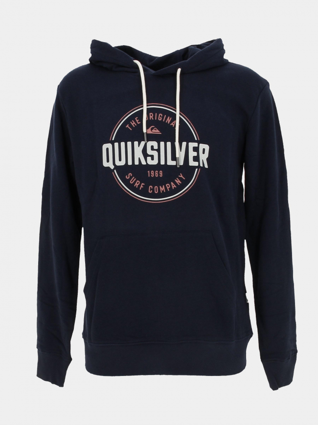 Sweat à capuche circle logo bleu marine homme - Quiksilver