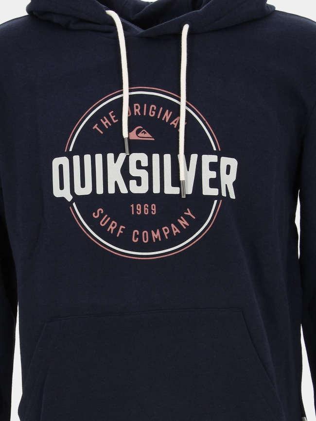 Sweat à capuche circle logo bleu marine homme - Quiksilver