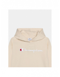 Sweat à capuche logo brodé beige fille - Champion