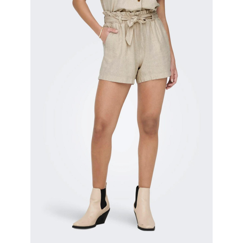 Short en lin fluide say beige femme - JDY