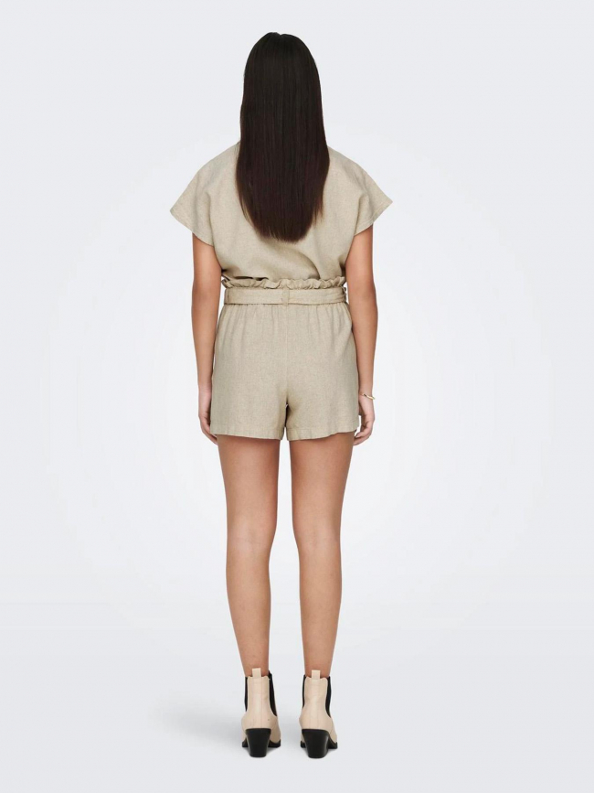 Short en lin fluide say beige femme - JDY