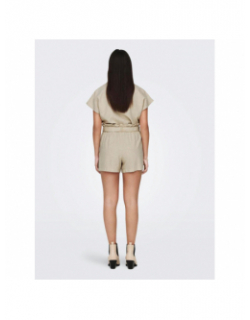 Short en lin fluide say beige femme - JDY