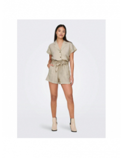 Short en lin fluide say beige femme - JDY