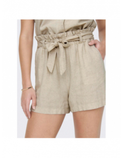 Short en lin fluide say beige femme - JDY