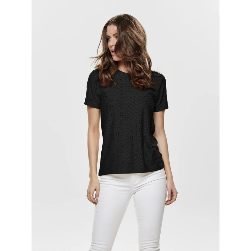 T-shirt ajouré cathinka noir femme - JDY