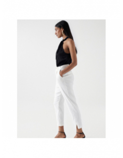 Pantalon fluide en lin blanc femme - Salsa