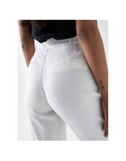 Pantalon fluide en lin blanc femme - Salsa