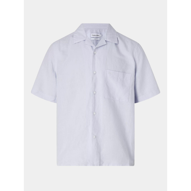 Chemise en lin cuban bleu clair homme - Calvin Klein