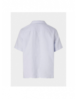 Chemise en lin cuban bleu clair homme - Calvin Klein