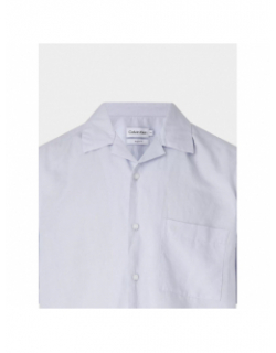 Chemise en lin cuban bleu clair homme - Calvin Klein